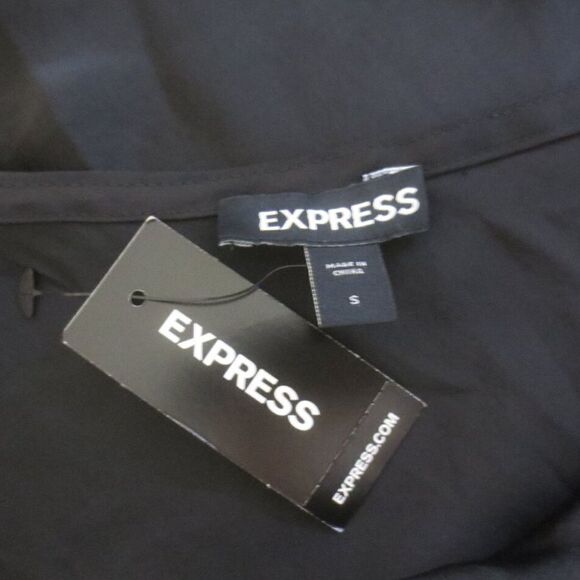 NWT Express Black Cowl Neck Ruched Side Tie Mini Slip Dress Size Small - Picture 15 of 16